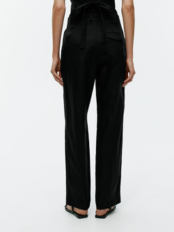 ARKET ЛЬНЯНЫЕ БРЮКИ, ЧЕРНЫЙ