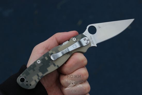 Складной нож Spyderco ParaMilitary 2 C81GPCMO2 c клинком из стали CPM-S45VN, рукоять G10