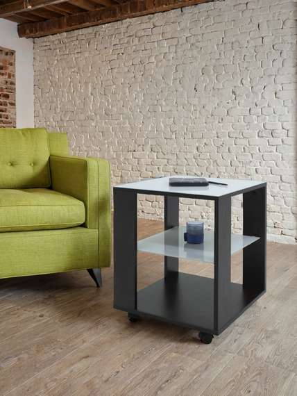 Стол журнальный BeautyStyle 6 венге/стекло белое