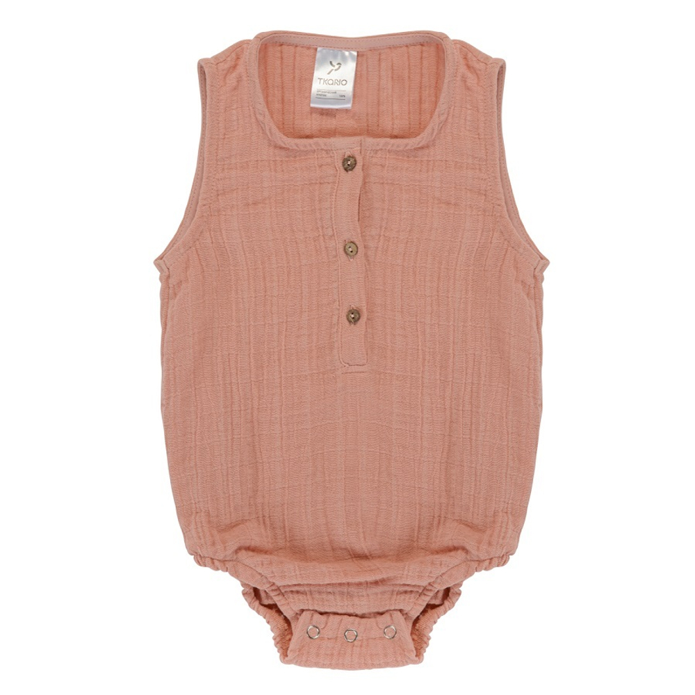 Боди из хлопкового муслина цвета пыльной розы из коллекции essential 9-12m