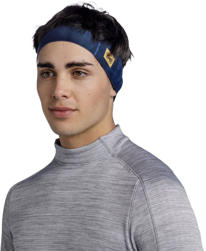 Широкая спортивная повязка на голову Buff CoolNet UV® Wide Arius Blue Фото 3