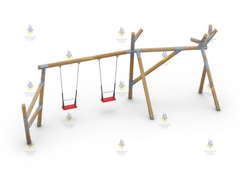 Качели на круглых столбах