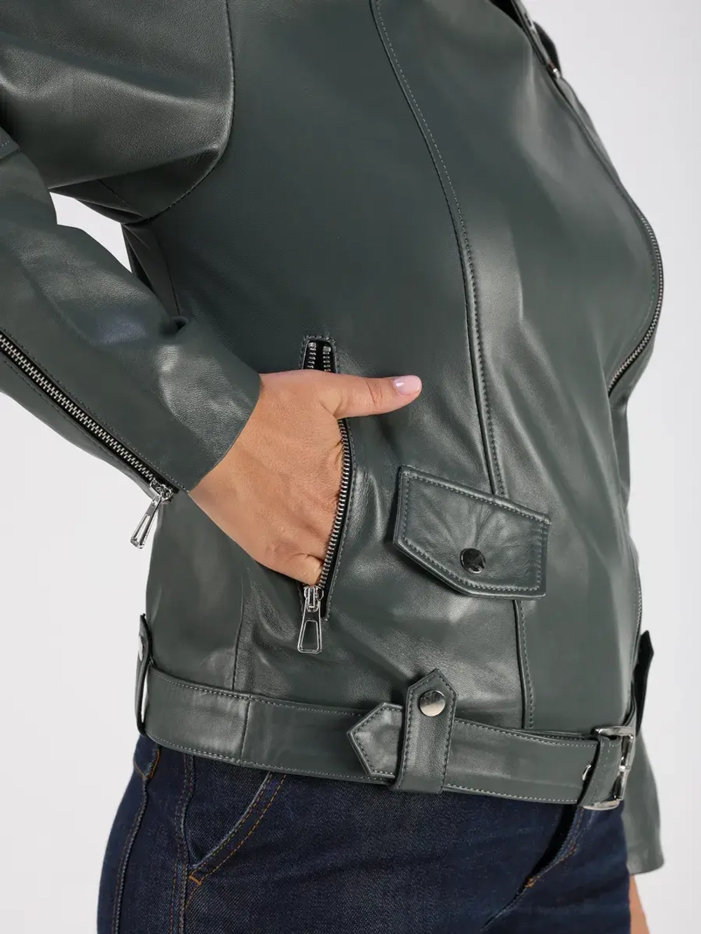 Кожаная куртка демисезонная косуха оверсайз