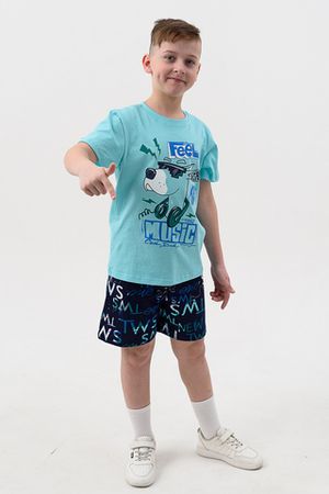 Пижама с шортами для мальчика Диджей детская короткий рукав
