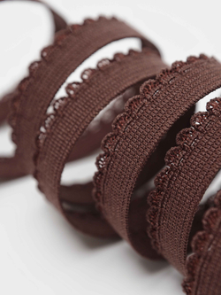 Бельевая резинка шоколад ажурная ширина 9 мм с учетом фестона