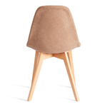 Стул CINDY SOFT (mod. C1021F1-1) фактурный велюр/дерево бук, 55 х 48 х 83 см, Бежевый LY1701-4 / натуральный