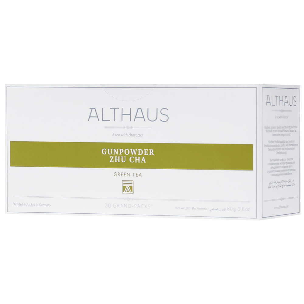 Althaus Grand Pack Gunpowder Zhu Cha зеленый чай в пакетиках, 20 шт