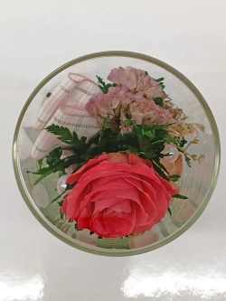 натуральные цветы в стекле, вакуум