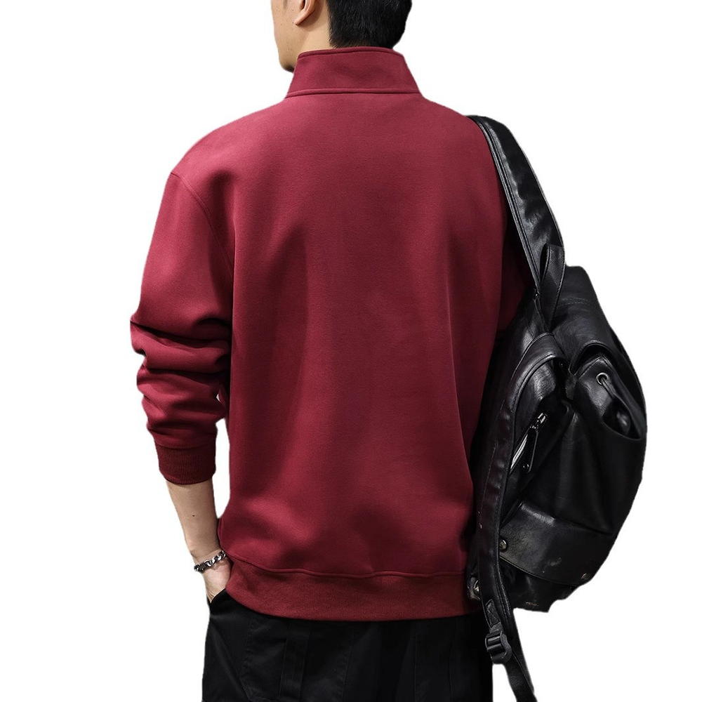 Толстовка с полуоткрытым воротником-стойка на трёх пуговицах,осенняя