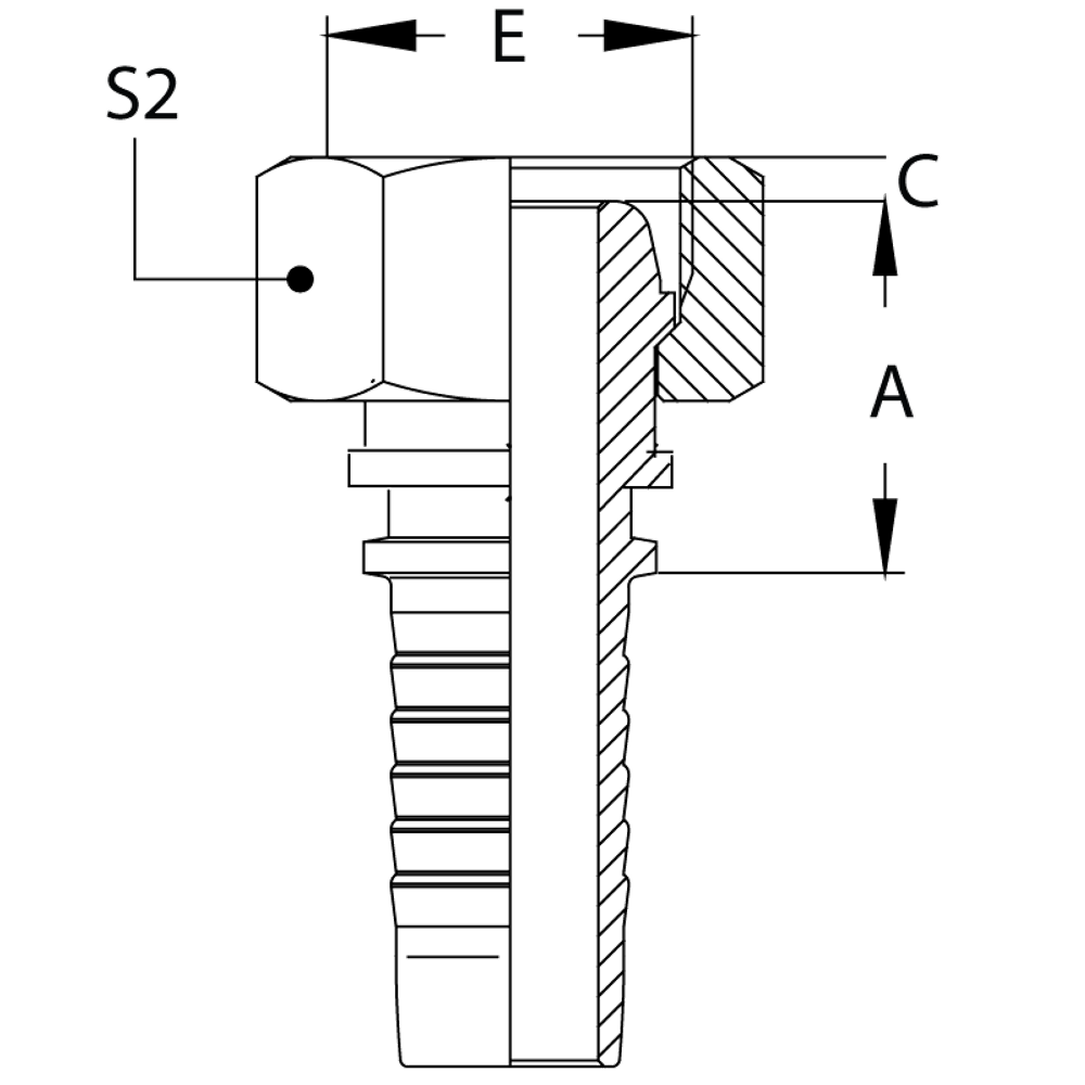 Фитинг DN 06 DK (Г) 14x1.5 накидная гайка