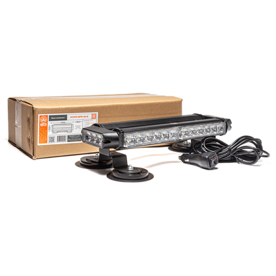 Маяк-стробоскоп 12/24 В, 30 Вт, 4-стор. (2+2+2 блока Epistar), 13 реж., крепление на магните, прикуриватель (провод 3м), 310*120*78 мм