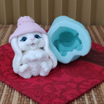 Молд силиконовый 3D "Милый зайка в шапочке" №1716