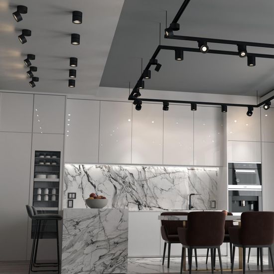 358773 OVER NT21 364 черный Светильник накладной светодиодный IP20 LED 15W 4000K 1300Лм 100-265V GRODA