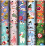 Бумага упаковочная 70x100см. "Сказочный подарок" 10 дизайнов в ассорт. (Золотая сказка)