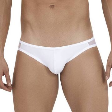 Мужские трусы слипы белые с прозрачными вставками Clever Moda GODLY BRIEF 114501