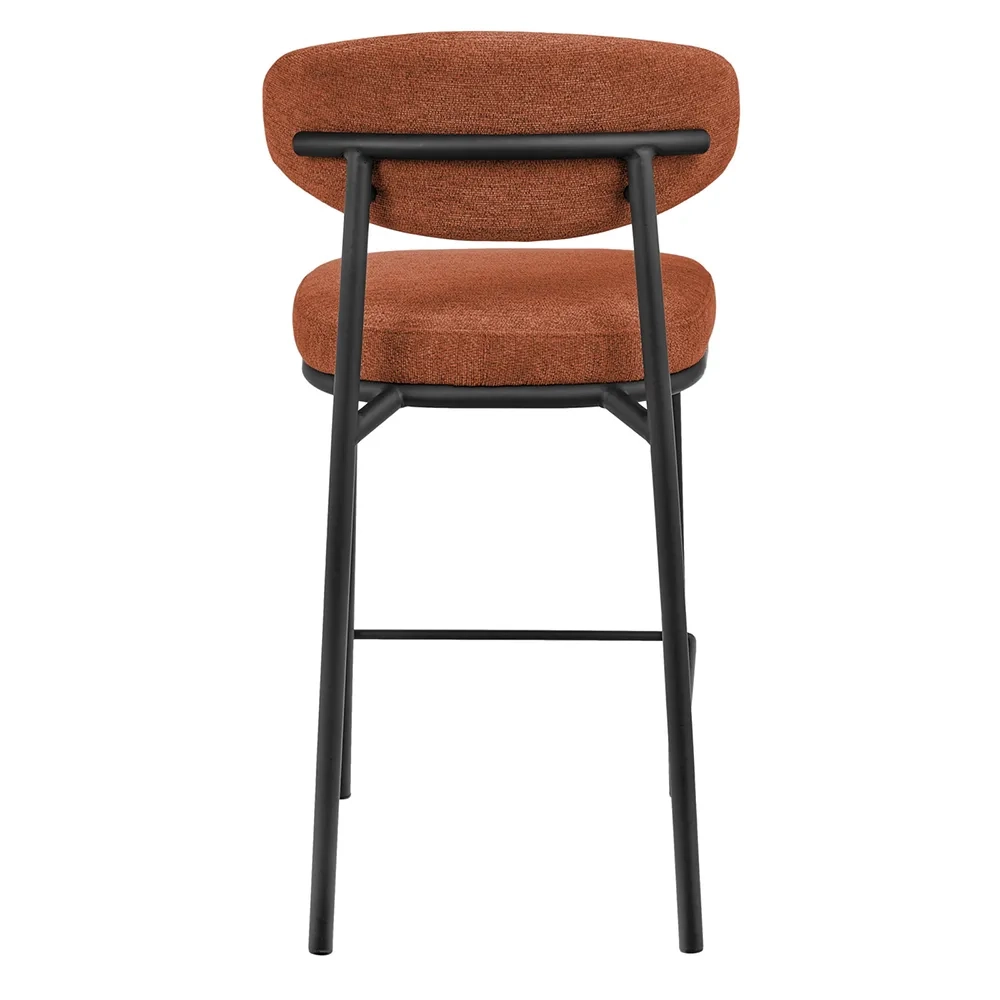 Стул полубарный Bradex Home Lucas 2 терракотовый шенилл с чёрными ножками