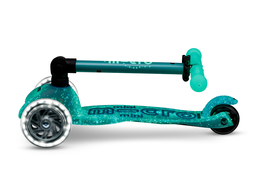 Самокат Mini Micro Deluxe Orion LED складной, голубой