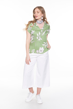 БЛУЗКА ИЗ ТВИЛА С ЦВЕТОЧНЫМ УЗОРОМ