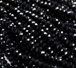 БН008НН23 Хрустальные бусины "рондель", цвет: черный непрозрачный, 2х3 мм, кол-во: 95-100 шт.