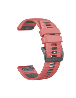 Ремешок силиконовый QuickFit 22 мм. для Garmin Fenix 7 PRO/7/6/5/5 plus, Quatix 5, MARQ, Forerunner 935 / 945, instinct, instinct 2 Красный/Черный