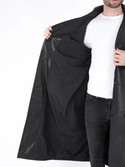 Плащ мужской длинный  из натуральной кожи Турция