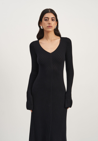Платье NORA с длинным рукавом, чёрный