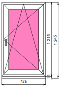 Пластиковое окно 1215 х 725 ТермА Эко