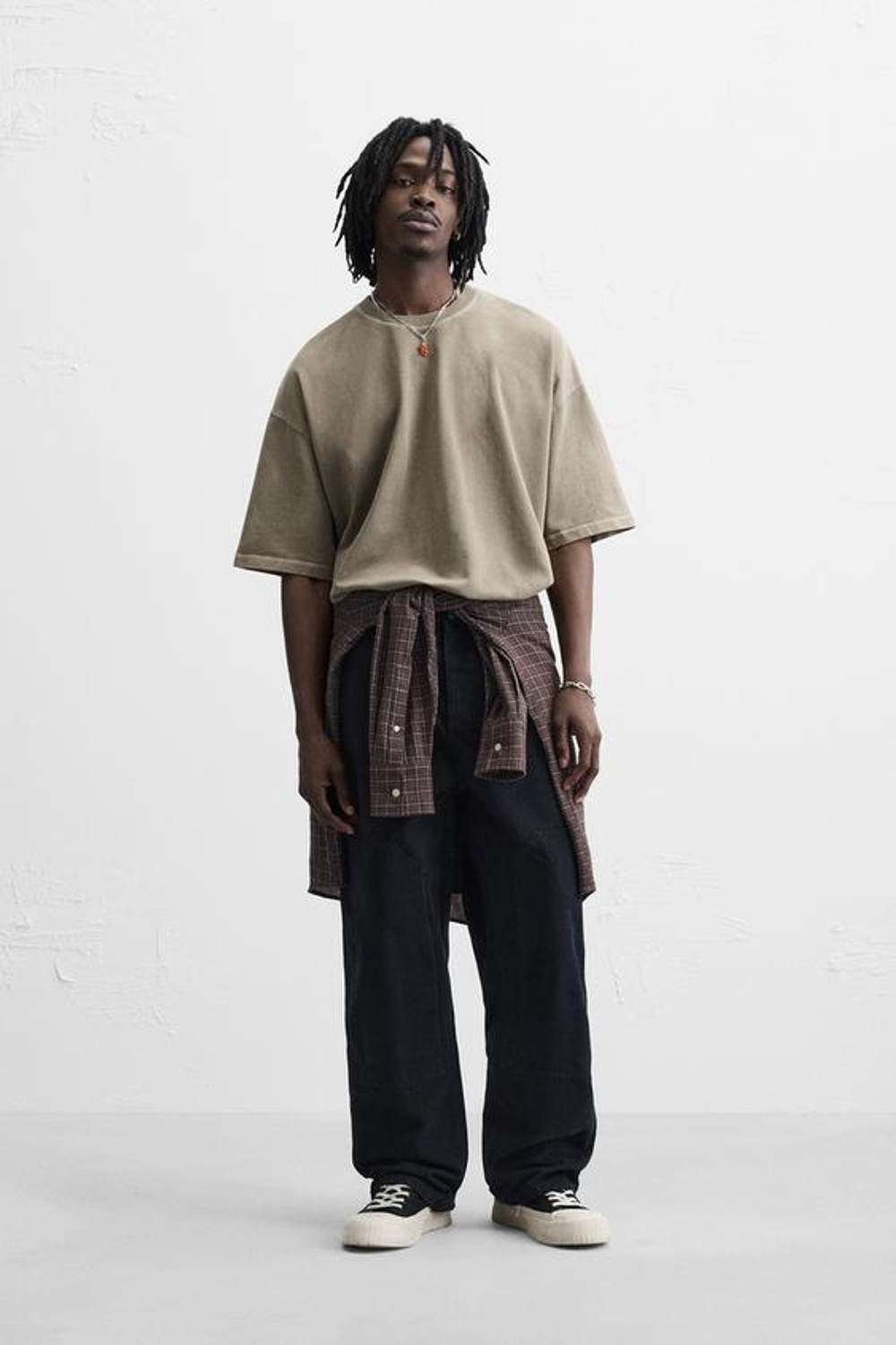 ZARA ТОЛСТОВКА RELAXED FIT С ЭФФЕКТОМ ПОТЕРТОСТИ, ТЕМНЫЙ ХАКИ