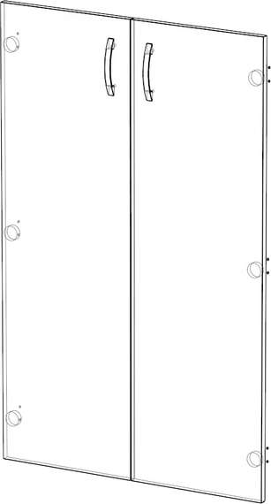 Двери средние из ЛДСП Стандарт-Pro ясень шимо темный