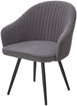 Стул М-City DISAUR Авиор (Avior) поворотный на поворотный на 360 градусов, B28 темно-серый, Велюр, Черный каркас