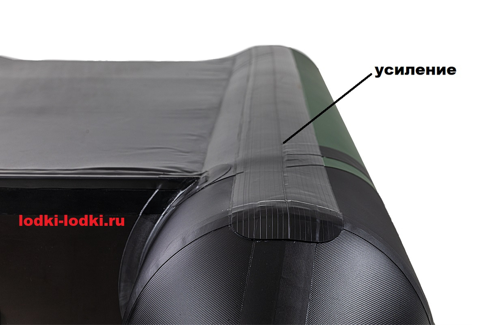 Броня-320 С зеленый-черный (Лодка ПВХ под мотор с усилением)