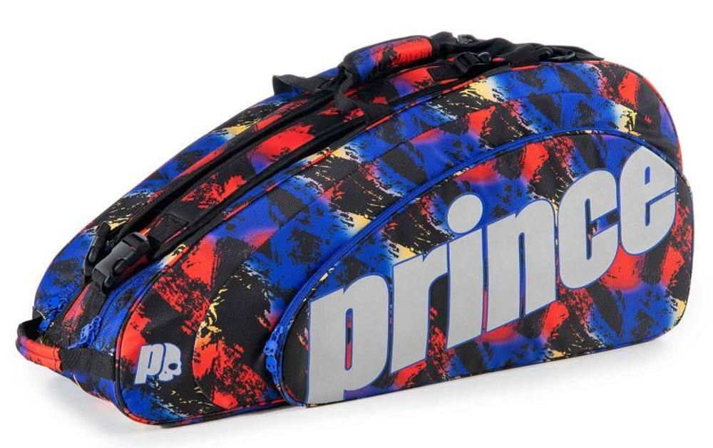 Сумка теннисная Prince by Hydrogen Random 9 Racquet Bag- black/blue/red