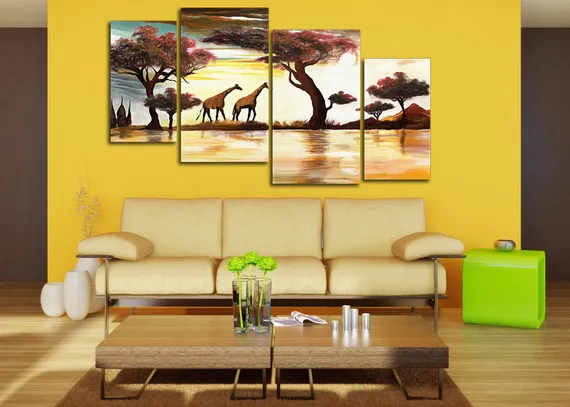 Модульная картина"Два жирафа"