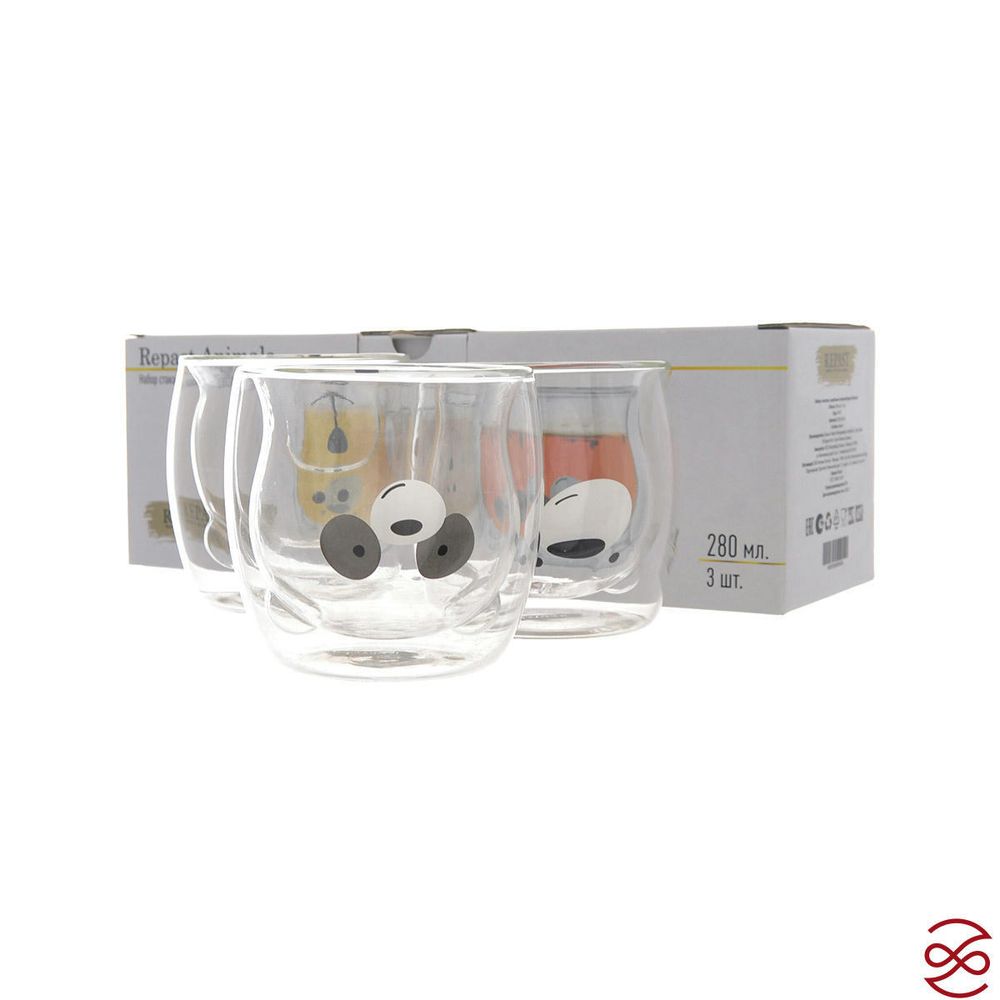 Набор стаканов с двойным стеклом Repast Animals 280 мл (3 шт)