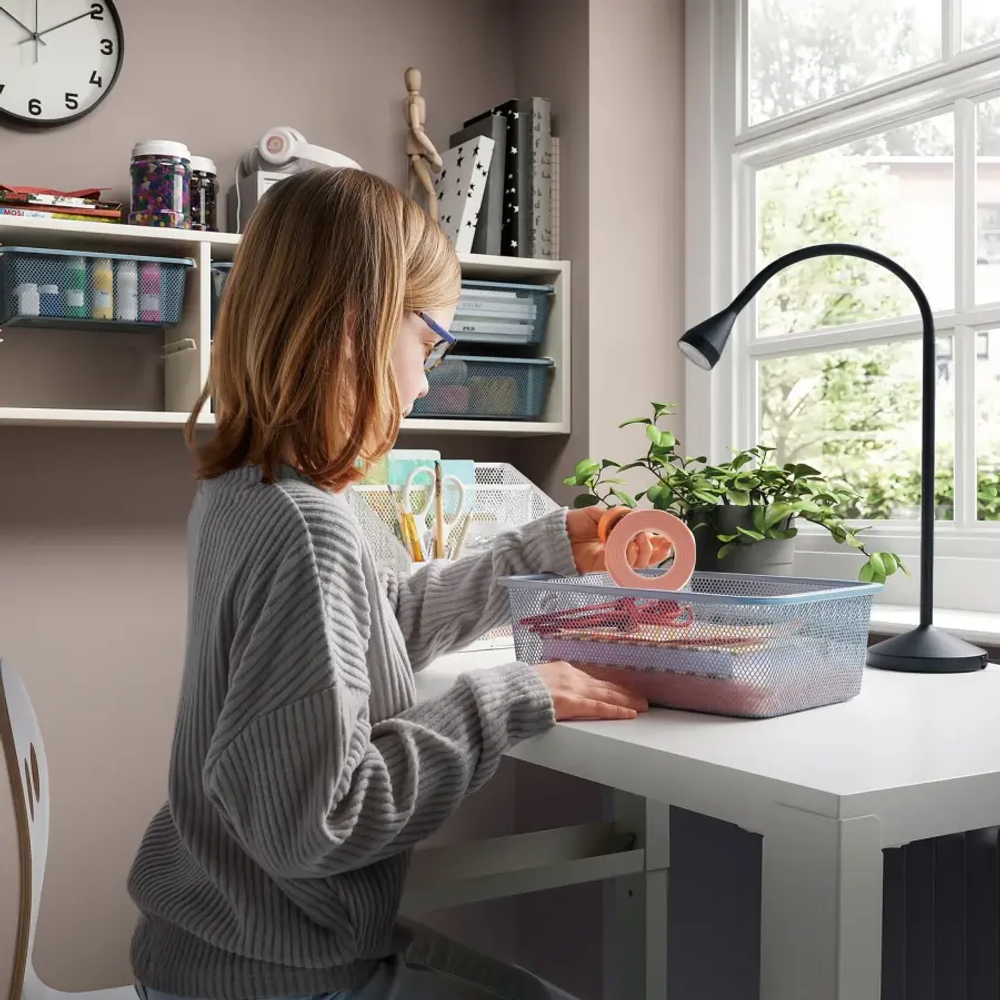 Стеллаж настенный - IKEA TROFAST, 99х21х30 см, белый/серо-голубой, ТРУФАСТ ИКЕА
