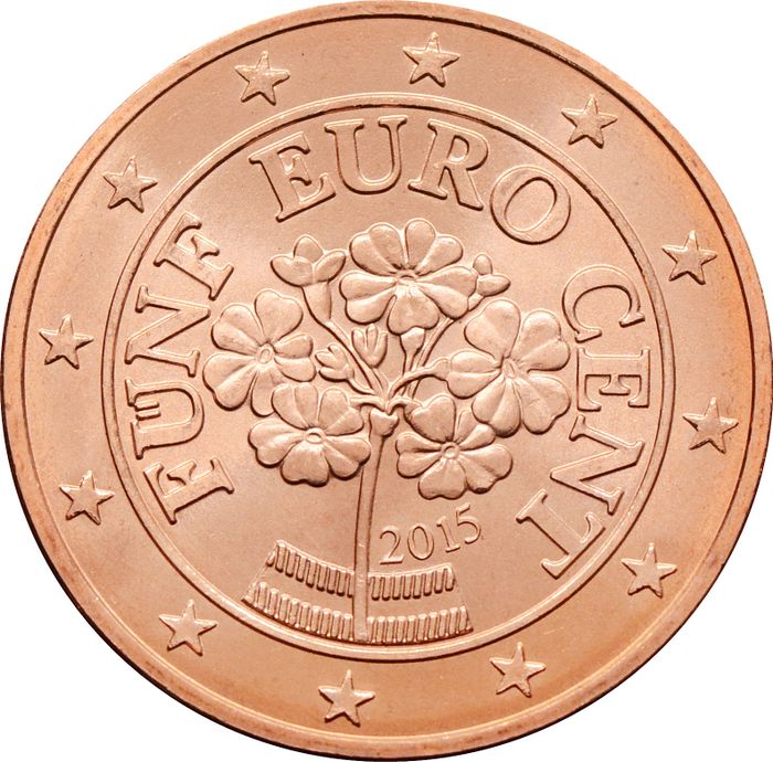 5 евроцентов 2015 Австрия (5 euro cent)