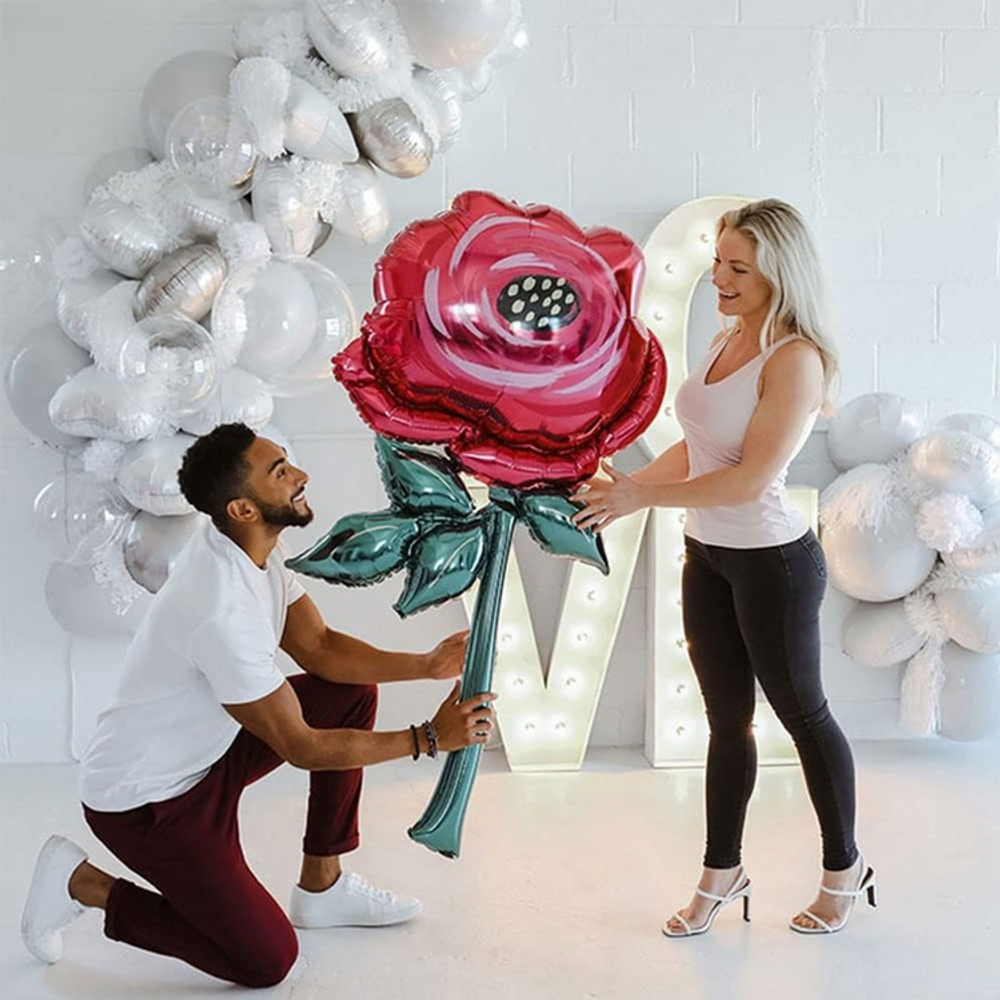 Фигура Цветок Роза красная 54"/137 см