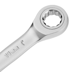 Ключ комбинированный трещоточный, 14 мм, CrV, матовый хром Denzel