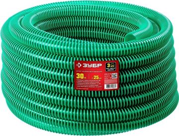 ЗУБР 25 мм x 30 м, 3 атм, со спиралью ПВХ, напорно-всасывающий шланг (40325-25-30)