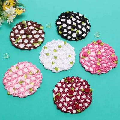 Сетка на пучок «Ballet style - Розочки», микс 6 цветов, d-10см