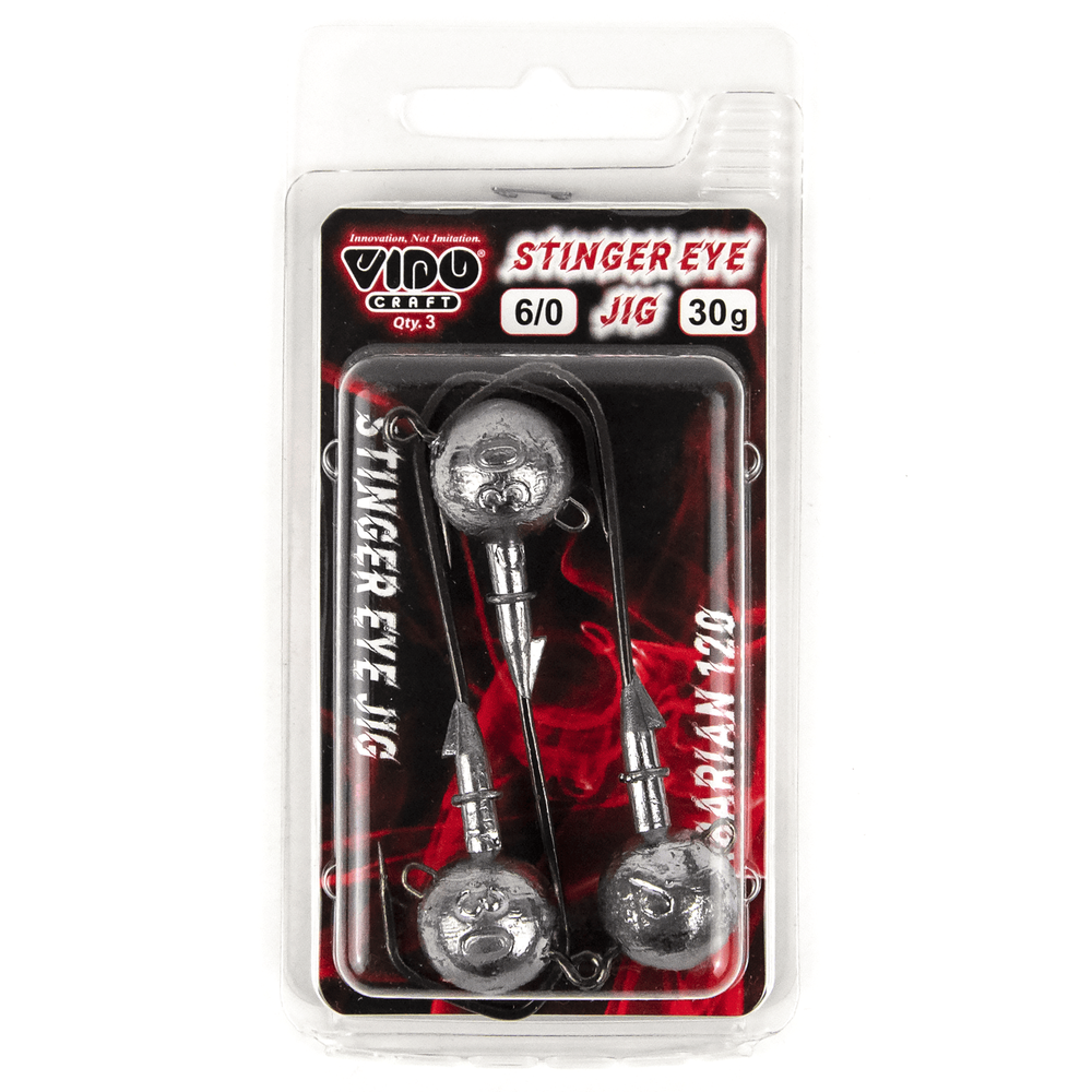 Джиг некрашеный Stinger Eye Jig, крючок Vido Craft VD-079 6/0 (3шт/уп)