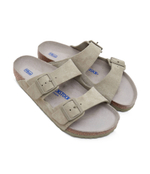 Шлепанцы кожаные arizona bs Birkenstock - хаки(1019045)
