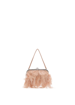 Сумка с перьями и короткой ручкой