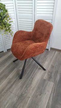 Стул KAROL 180 град. поворот. 3018-09 терракотовый, шенилл/ черный каркас