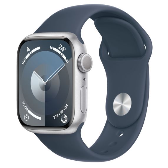 Часы Apple Watch Series 9 GPS 41mm Aluminum Case with Sport Band (Серебристый) S/M