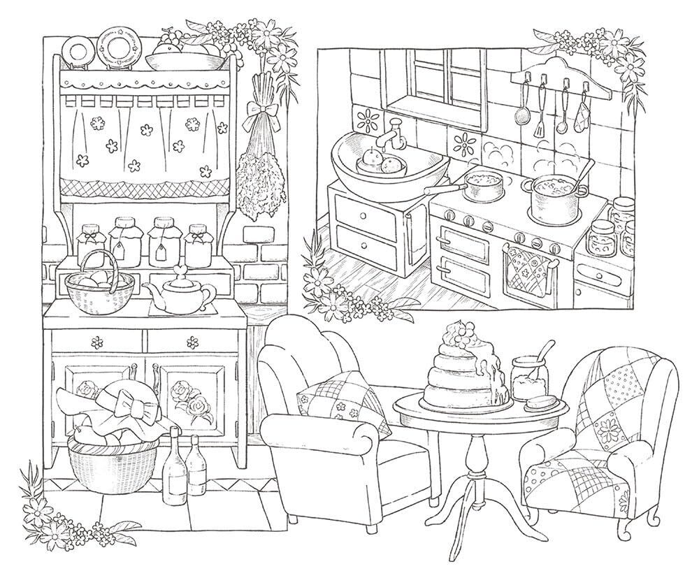 Wonderful houses in an imaginary world by Mona. Coloring book