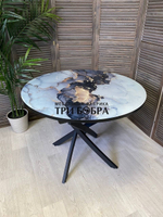 Стол круглый стеклянный "Смола"