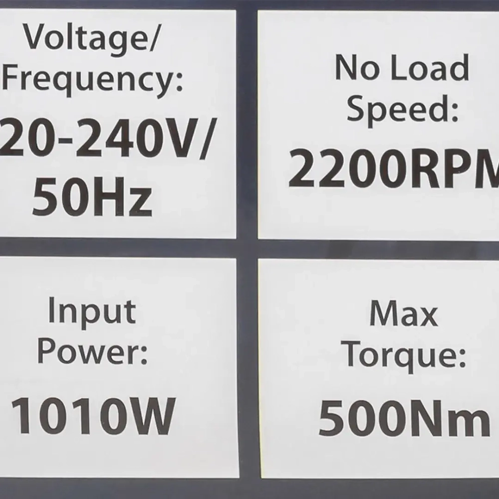 Гайковерт ударный электрический 1/2''(220-240V, 1010W, 500Нм) с комплектом головок (17, 19, 21, 22мм) FORCEKRAFT FK-F-03071