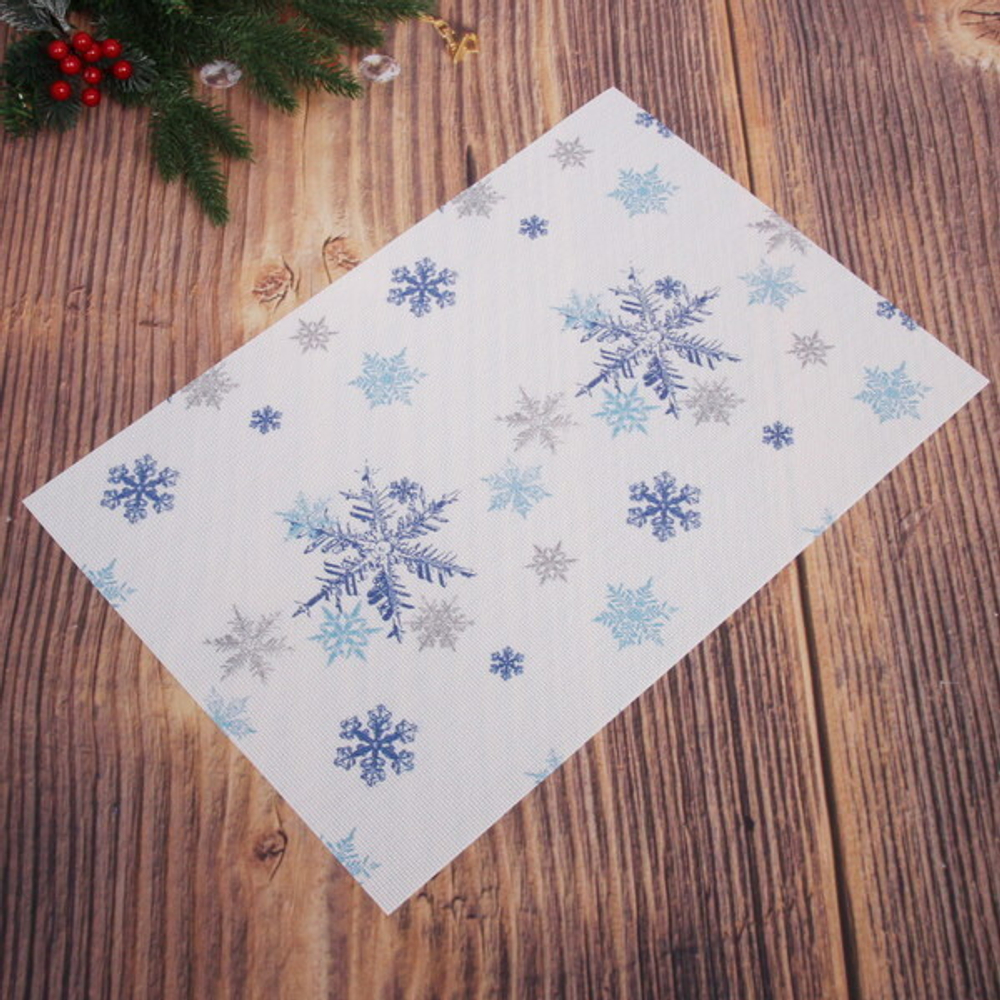 Салфетка на стол 45*30см плетеная «Снежинки»