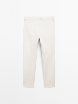 Massimo Dutti Облегающие брюки из легкого фактурного денима, каменный